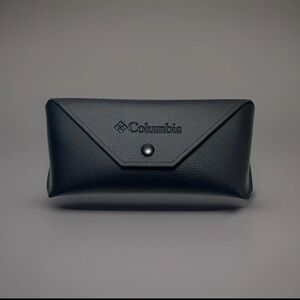 Columbia Hard/Soft Shell Leather Glasses Case Sunglasses Case Snap Black Large